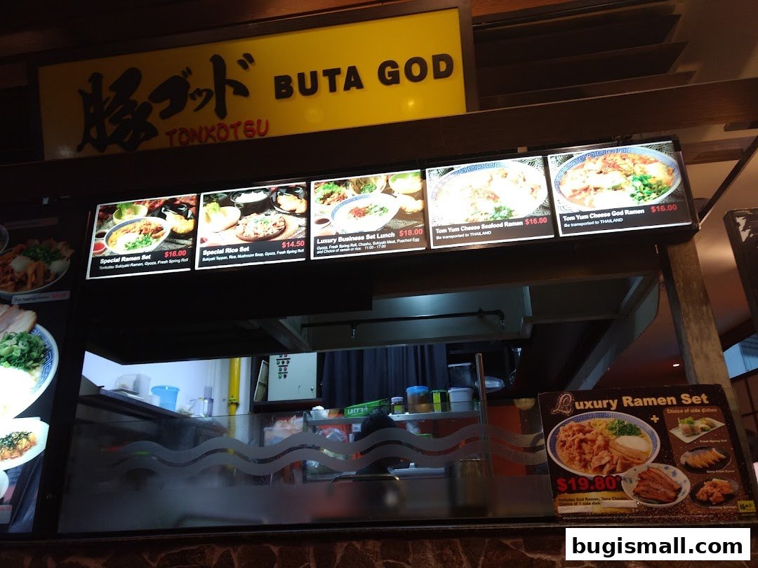 A display of ramen dishes and sets offered at Ramen Champion.