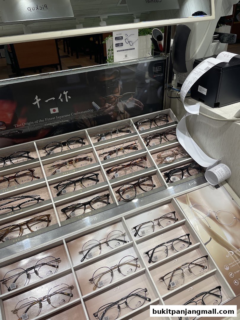A display of various eyeglasses with a focus on Japanese craftsmanship.