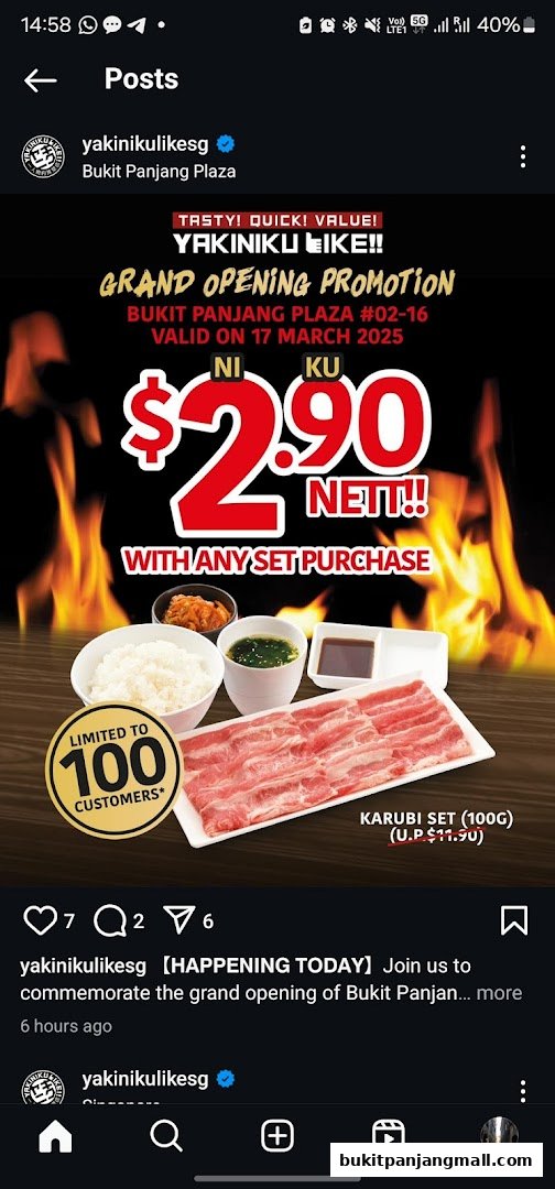 A promotional image for Yakiniku Like's grand opening with a $2.90 special offer.