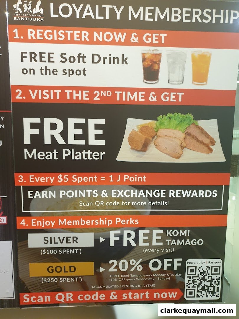 Hokkaido Ramen Santouka loyalty membership program details with freebies and discounts.