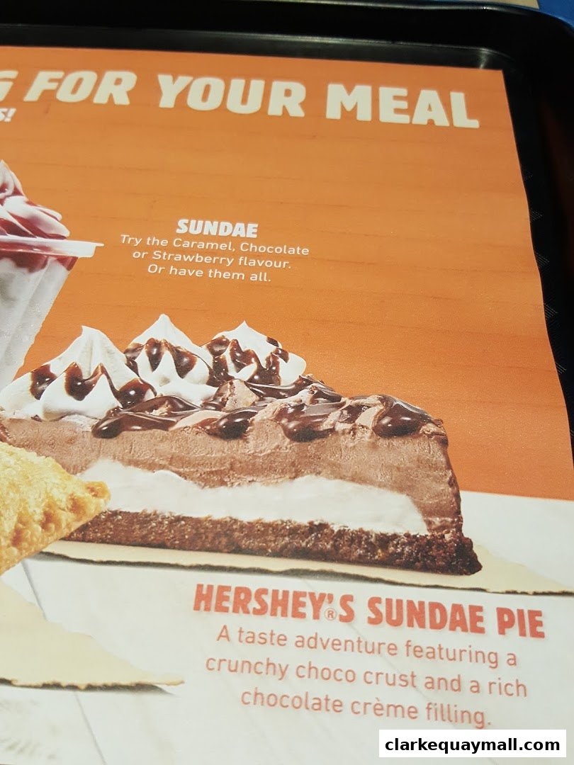 A close-up of a Hershey's Sundae Pie and a sundae from Burger King.