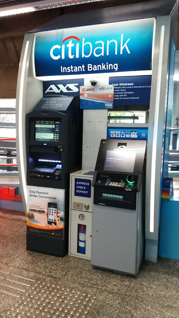 A Citibank Instant Banking kiosk with an AXS machine and ATM for various financial services.