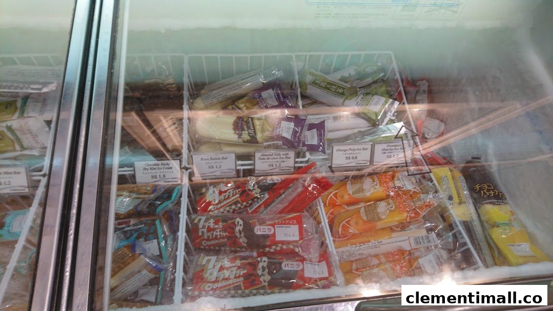 A freezer display case filled with various Châteraisé ice cream and dessert bars.