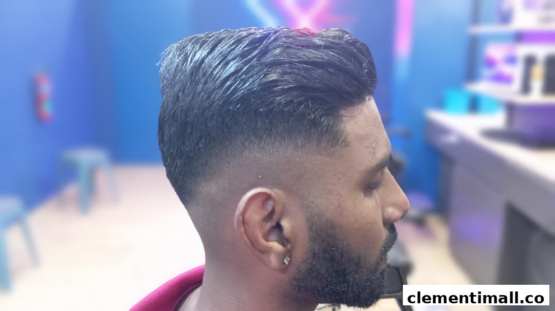 Close-up of a man with a fresh, stylish fade haircut, showcasing the barber's skill.