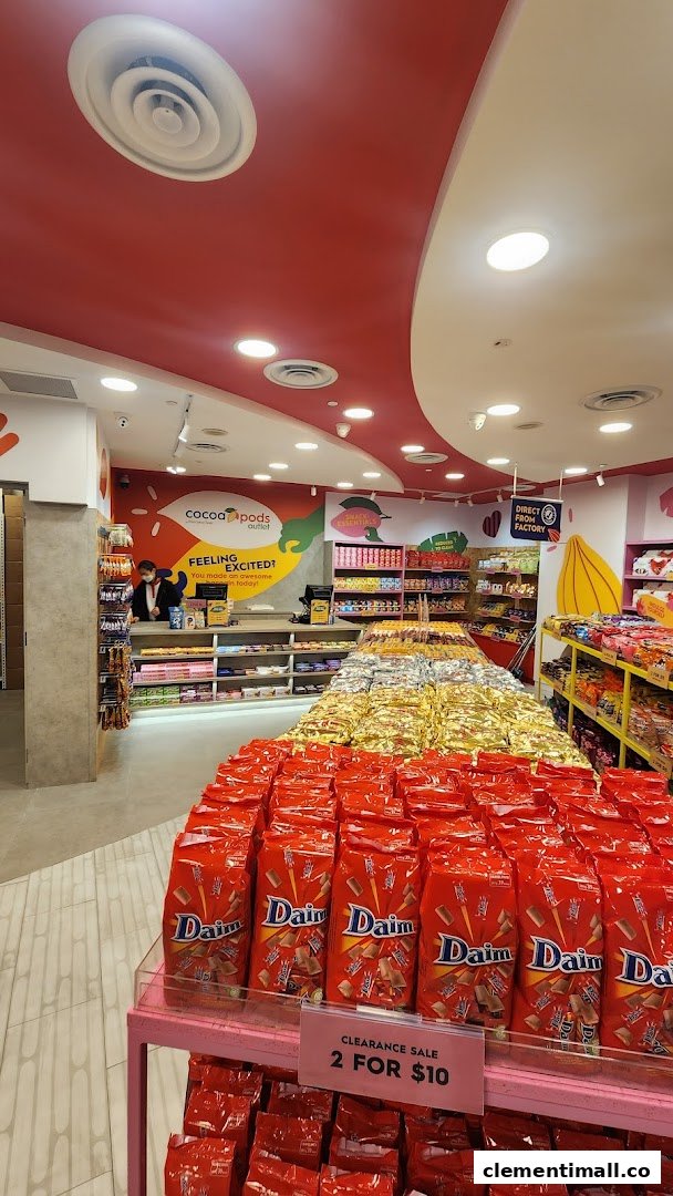 Interior view of Cocoa Pods by The Cocoa Trees, showcasing a wide array of chocolates and snacks.