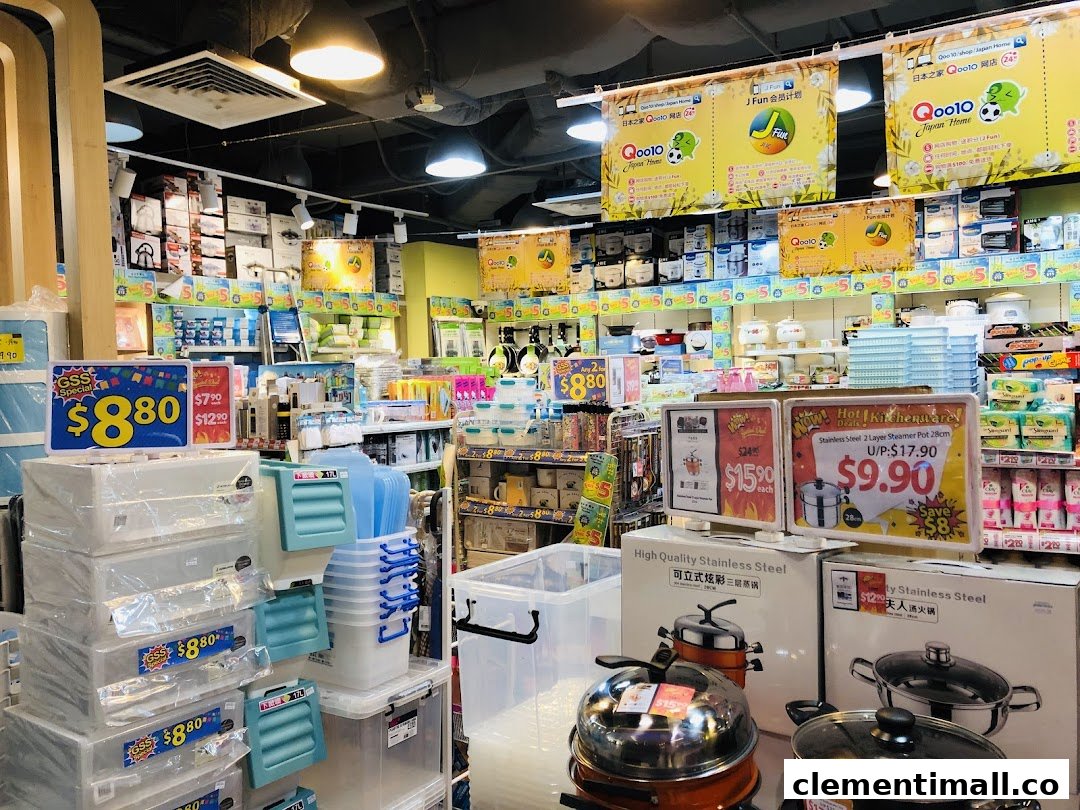 An interior view of Japan Home, showcasing a wide array of household products, storage solutions, and kitchenware.