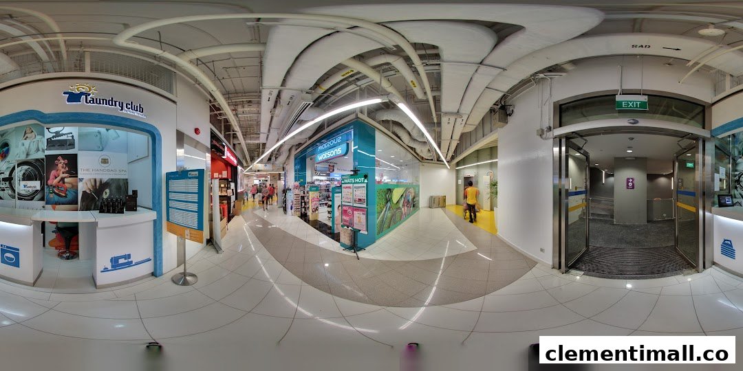 The front of Laundry Club at Clementi Mall, showcasing its services and entrance.