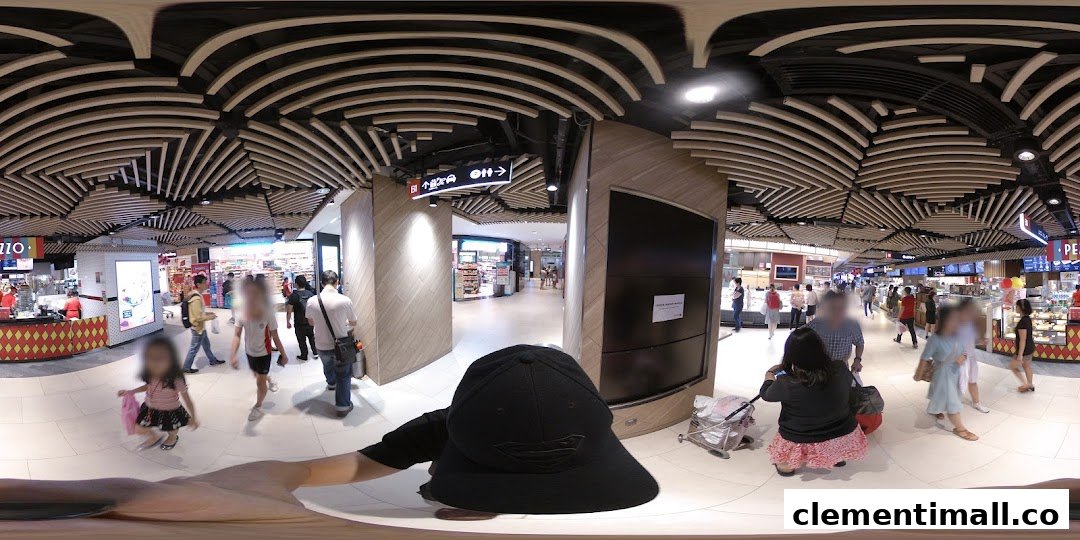 A bustling mall interior featuring the Pezzo pizza stall and shoppers.