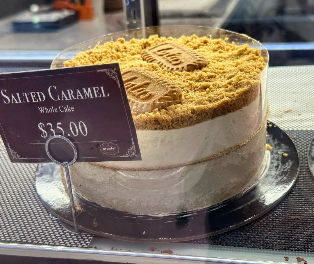 A delicious Salted Caramel Whole Cake from Proofer Boulangerie, priced at $35.00.