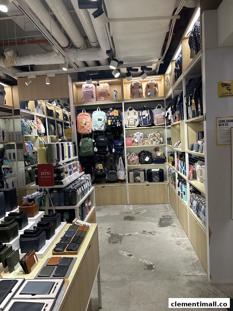 Interior view of The Wallet Shop, showcasing a wide array of wallets, bags, and accessories on display.