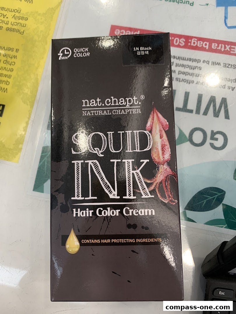 A box of 'Squid Ink' hair color cream in 1N Black shade.