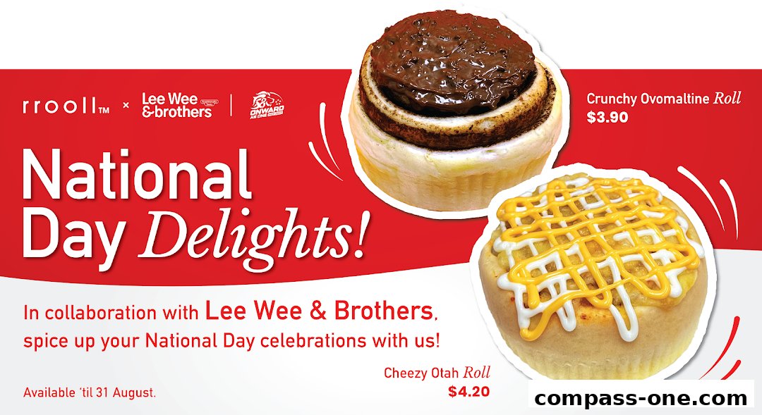 A promotional image for rrooll featuring two specialty rolls for National Day.