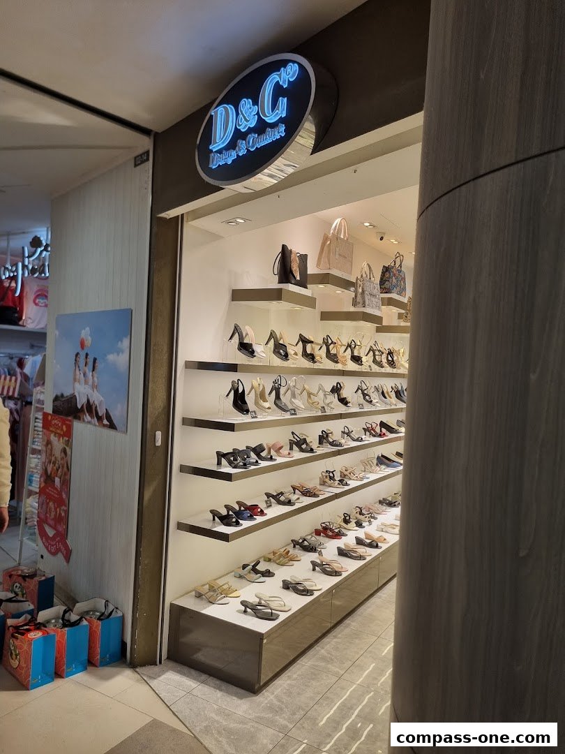 A well-lit shoe store displaying a wide variety of stylish heels and sandals on shelves.