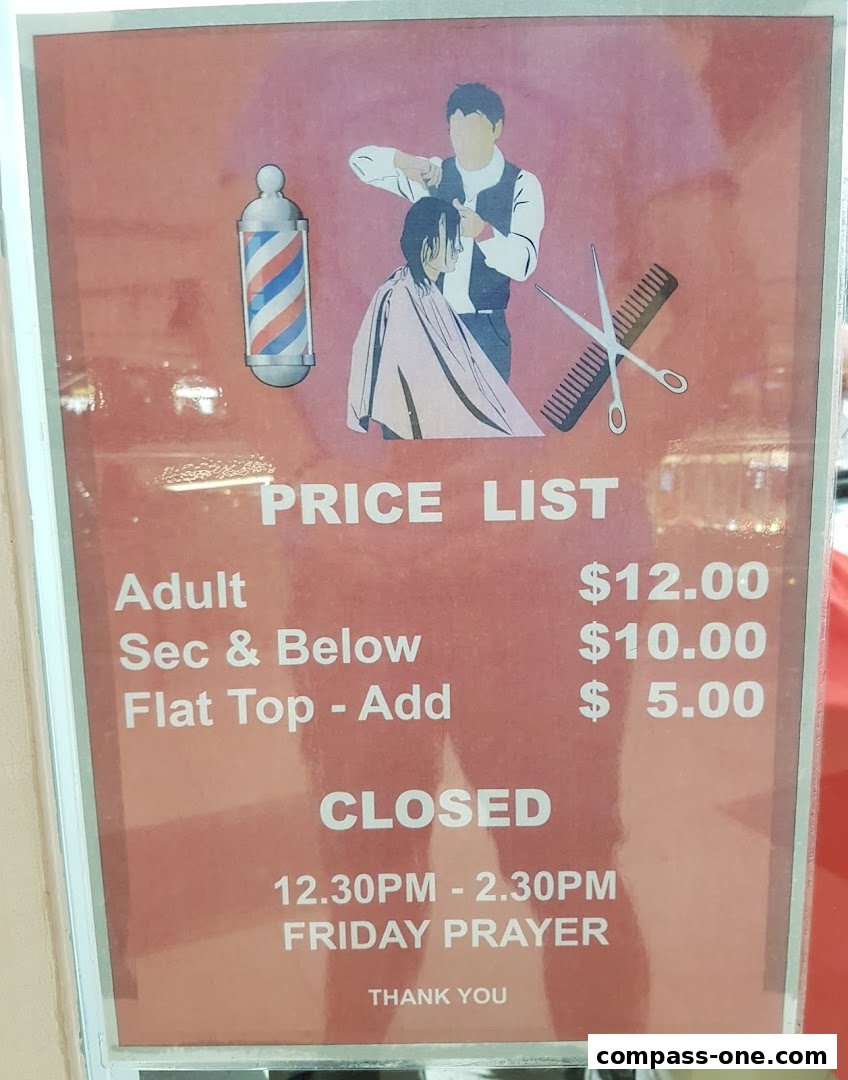 A price list for Sri Nada Hairdressing Salon, showing services and prices.