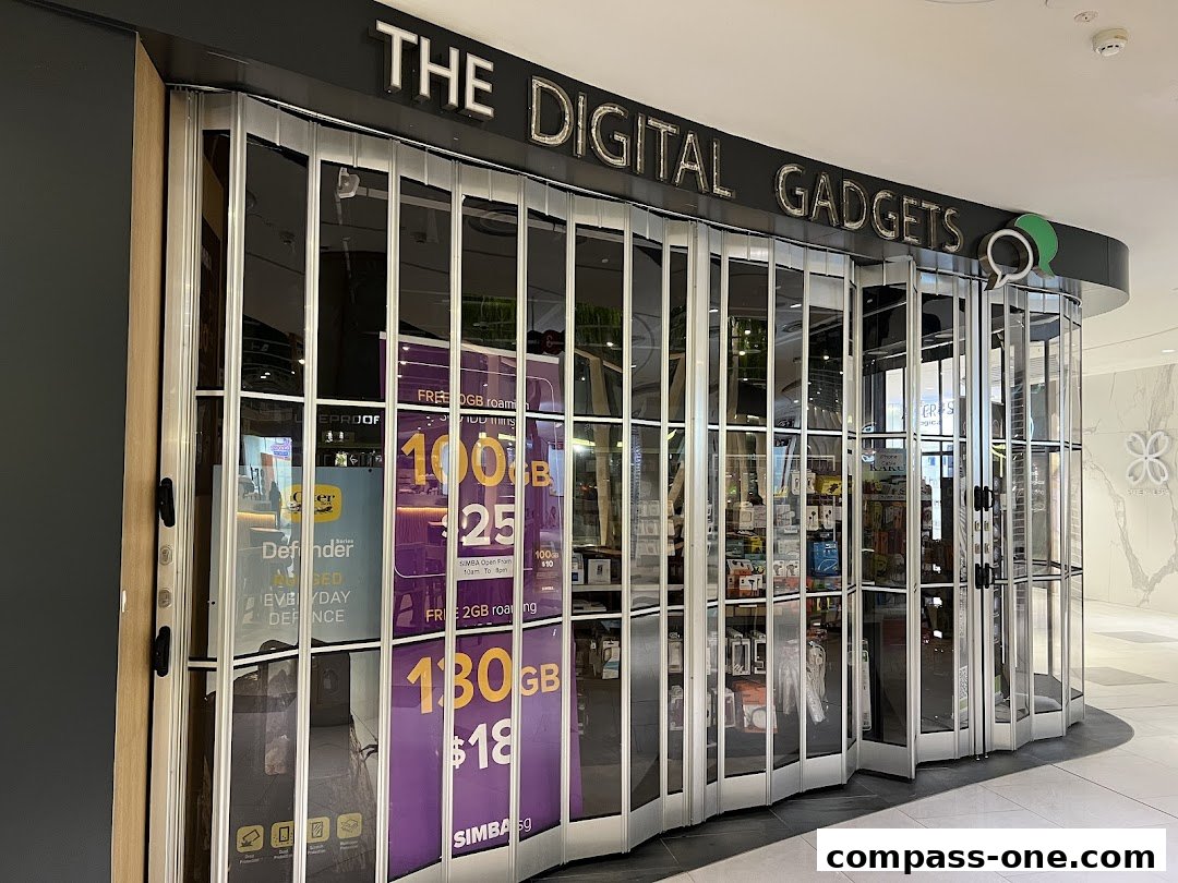 The Digital Gadgets store front with promotional posters for data plans.