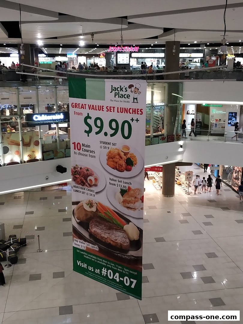 A banner advertising great value set lunches from Jack's Place restaurant.