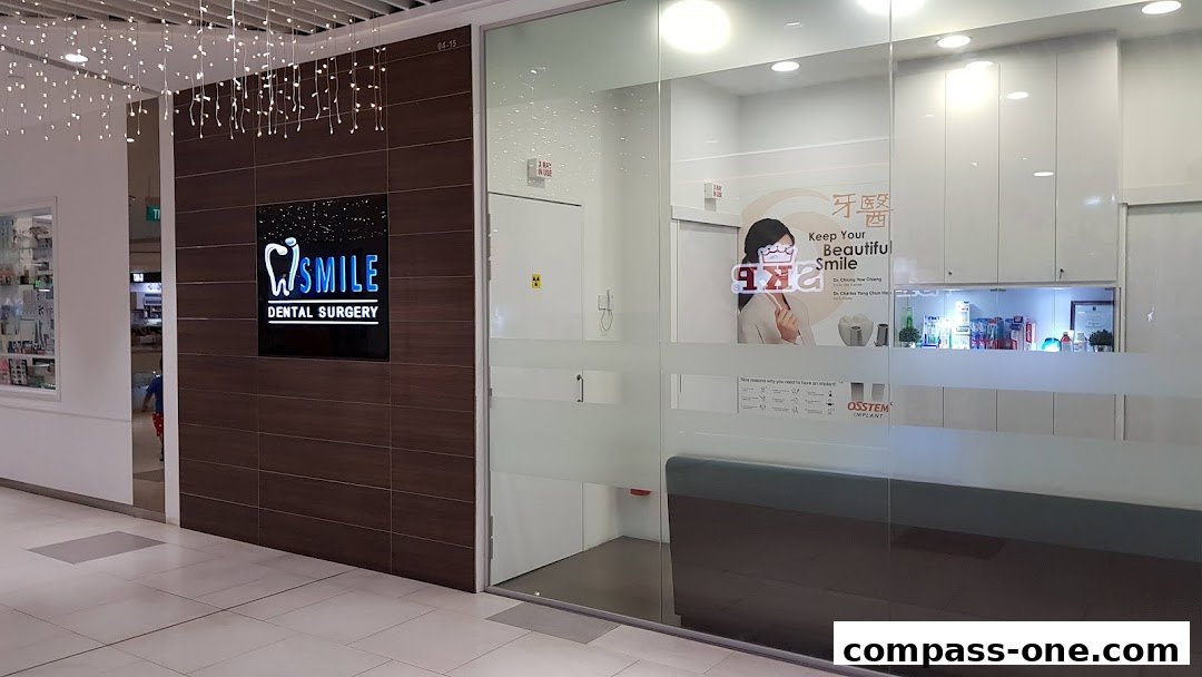 The exterior of iSmile Dental Surgery with a prominent sign and glass entrance.