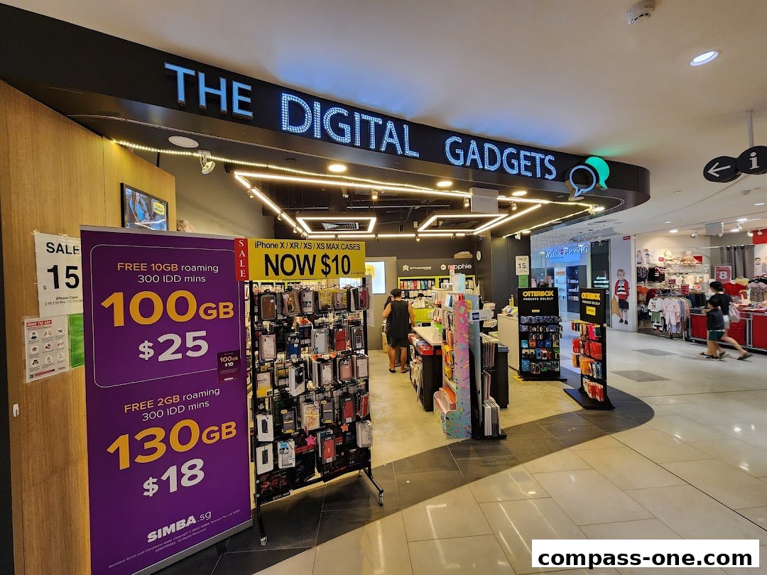 The Digital Gadgets store front with promotional banners and product displays.