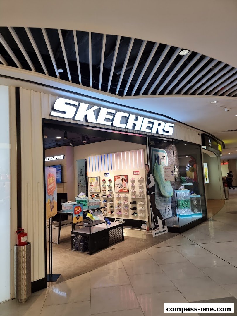 The Skechers store at Compass One showcases a wide variety of footwear for men, women, and children.
