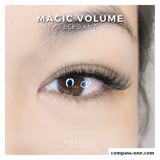 Close-up of a woman's eye showcasing elegant, voluminous eyelash extensions.