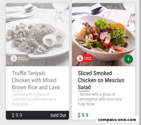 Two dishes are displayed: Truffle Teriyaki Chicken and Sliced Smoked Chicken Salad.