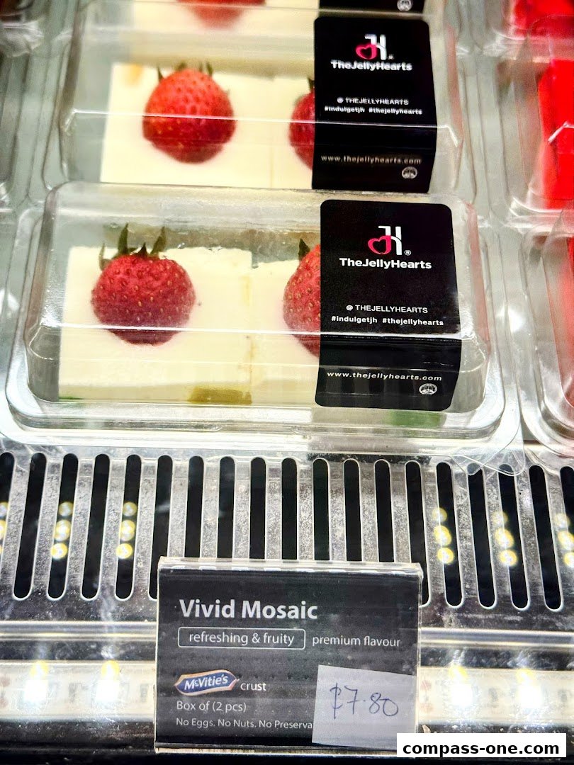 Desserts with strawberries and labels from The JellyHearts shop.