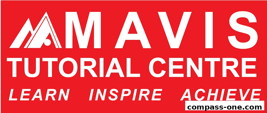 A red banner with white text displaying 'Mavis Tutorial Centre' and 'Learn Inspire Achieve'.