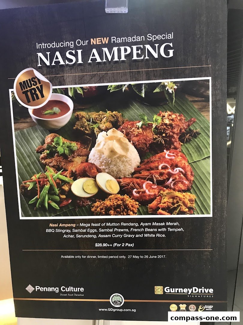 A promotional poster for Penang Culture's Nasi Ampeng Ramadan Special feast.
