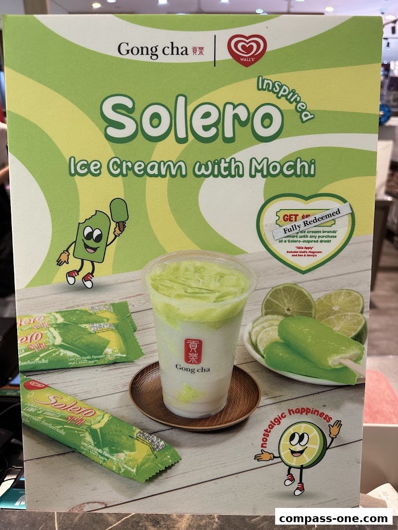 Gong Cha advertises a Solero ice cream drink inspired by Wall's Solero.