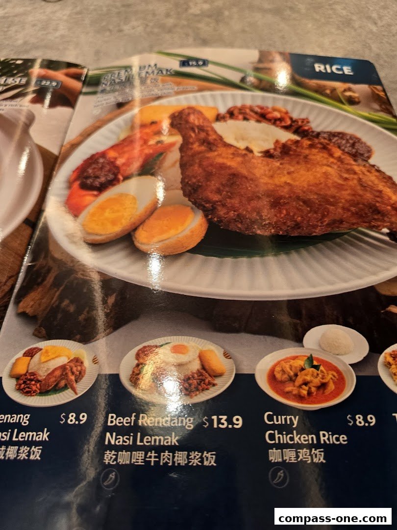 A menu from Penang Culture showcasing various rice dishes with prices.