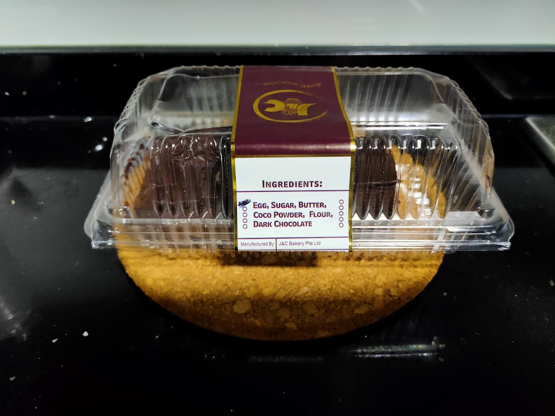 A packaged bakery item from J C Bakery, showing its ingredients label.