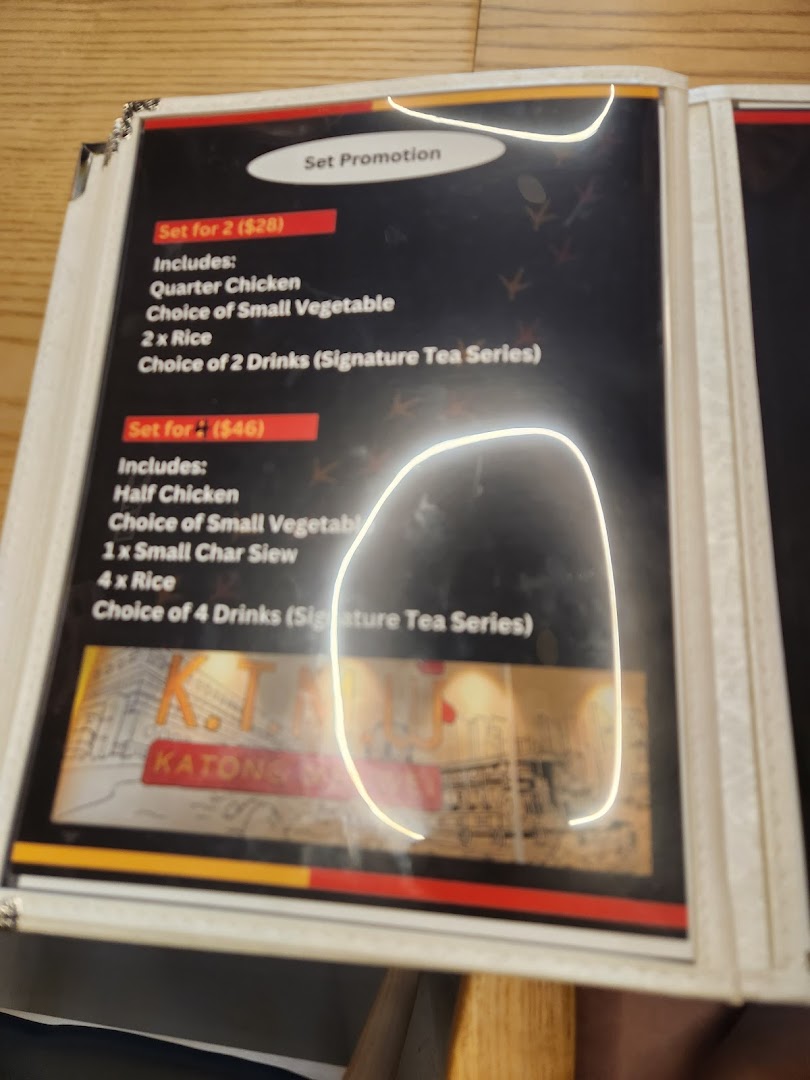 A menu page from KTMW Katong Mei Wei displaying set meal promotions.
