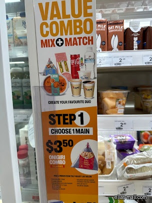 A 7-Eleven value combo sign is displayed next to refrigerated items.