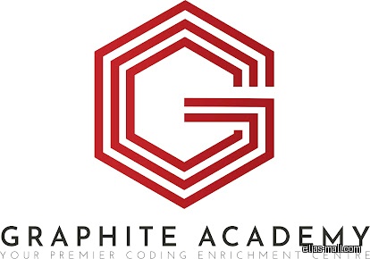 The image shows the Graphite Academy logo with a red hexagon and the letter G.