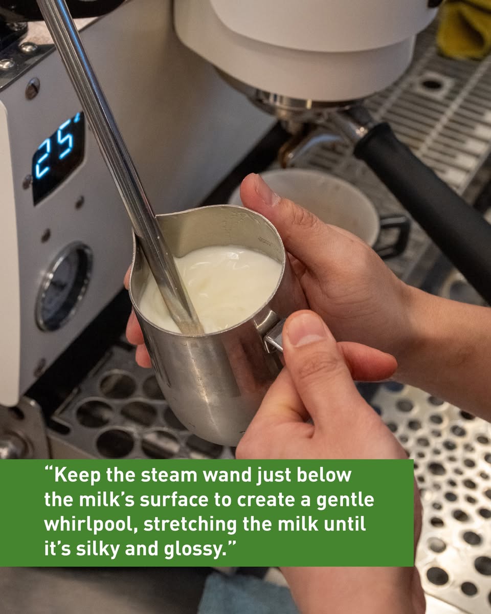 Close-up of a perfectly crafted latte art design