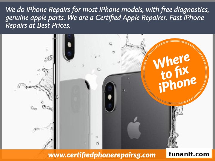 Promotional image for iPhone repair services, highlighting certified repairs, genuine parts, and fast service.