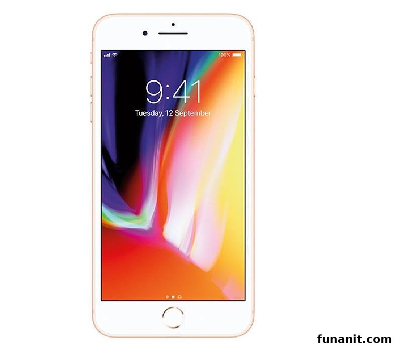 A gold iPhone displaying the lock screen on a plain white background.