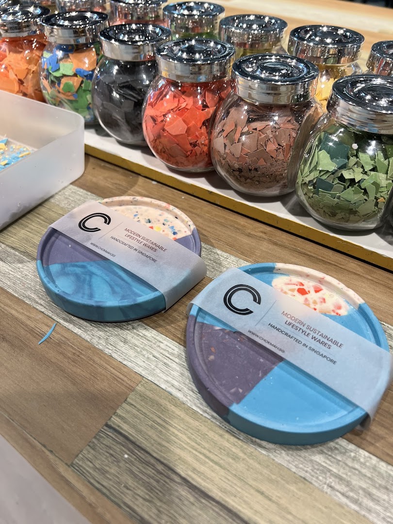 Close-up of colorful, handcrafted sustainable lifestyle wares and material samples from Chokmah.