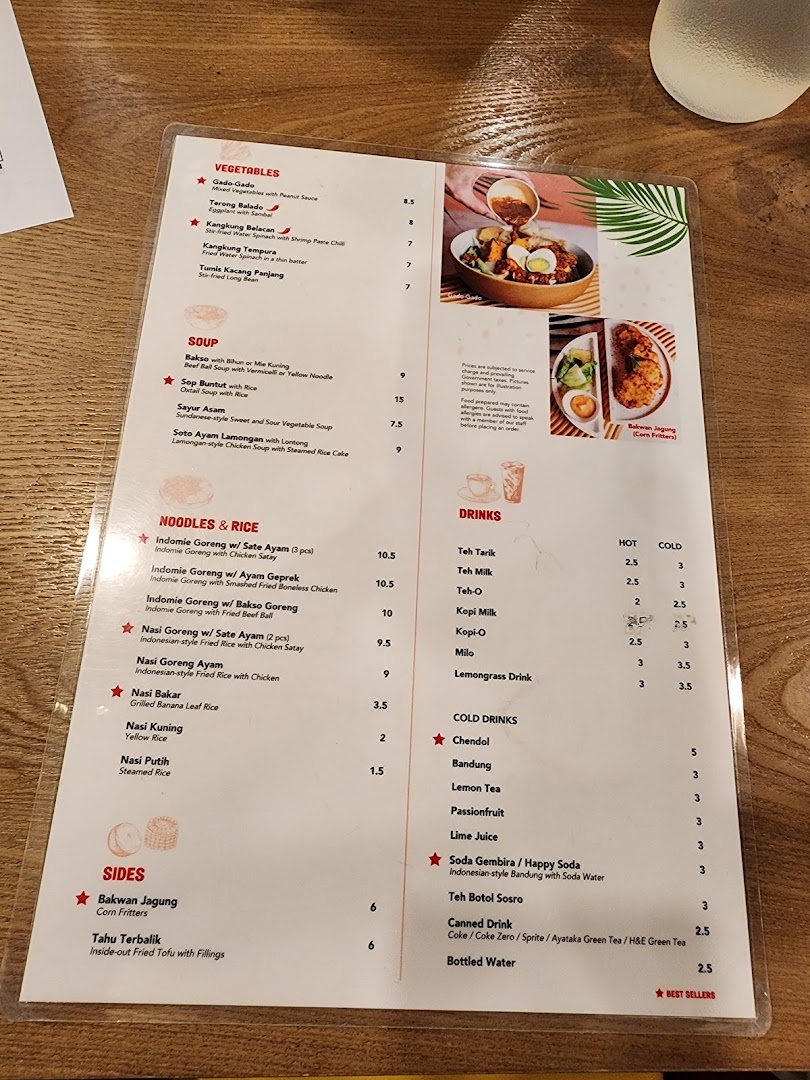 A detailed menu from Dapur Penyet, showcasing a variety of Indonesian dishes and drinks.