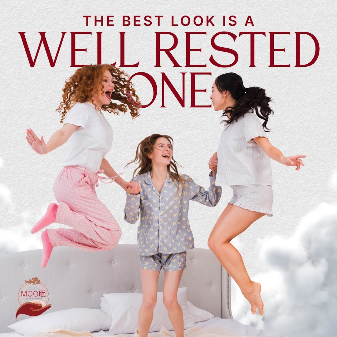 Three women in pajamas joyfully jump on a bed, promoting the benefits of being well-rested.