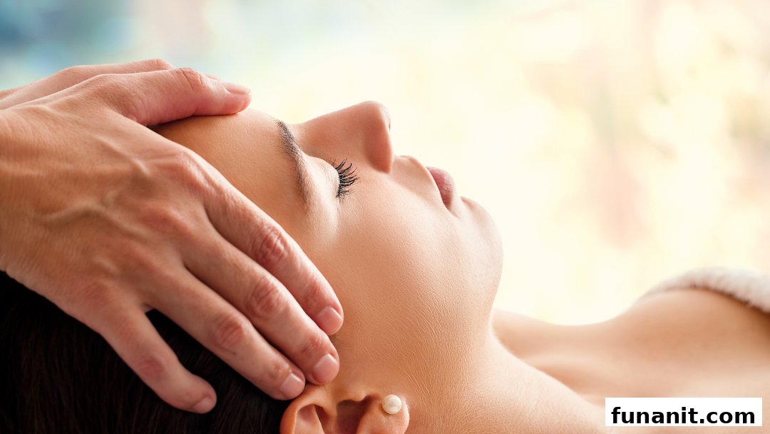 A person receiving a relaxing head massage, highlighting the soothing experience offered.