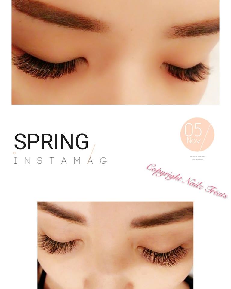 Close-up views of eyes showcasing beautifully enhanced eyelashes.