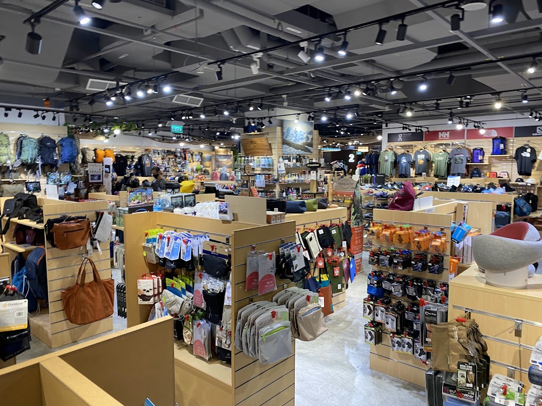 Interior view of Outdoor Life store, showcasing a wide range of outdoor gear, apparel, and accessories.