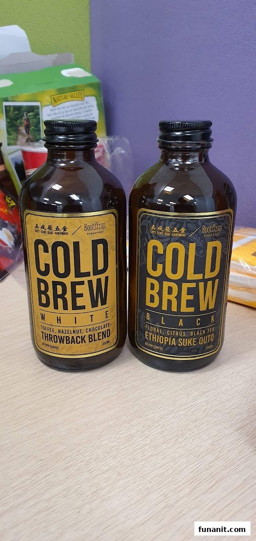 Two bottles of PPP Coffee cold brew, featuring 'White' and 'Black' blends with flavor notes.