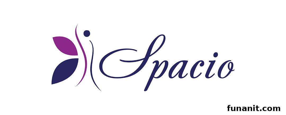 The official logo for Spacio, featuring a stylized figure and elegant script on a white background.