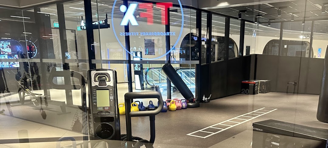Interior view of TFX Fitness gym with various exercise equipment.