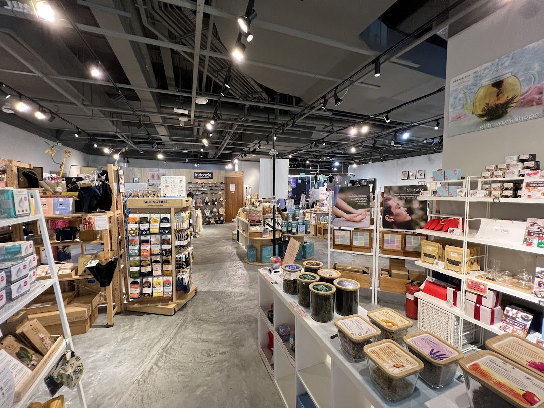 An inviting interior view of The Green Collective SG, showcasing a wide array of sustainable and eco-friendly products.