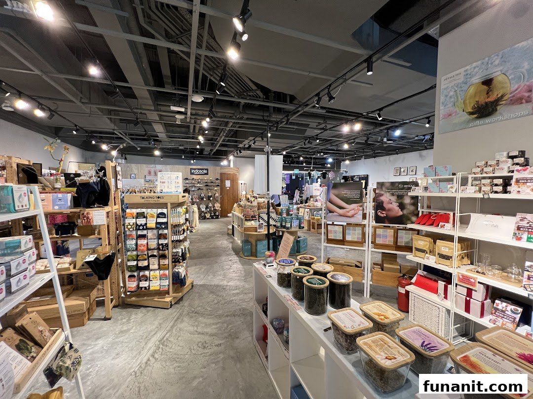 An inviting interior view of The Green Collective SG, showcasing a wide array of sustainable and eco-friendly products.