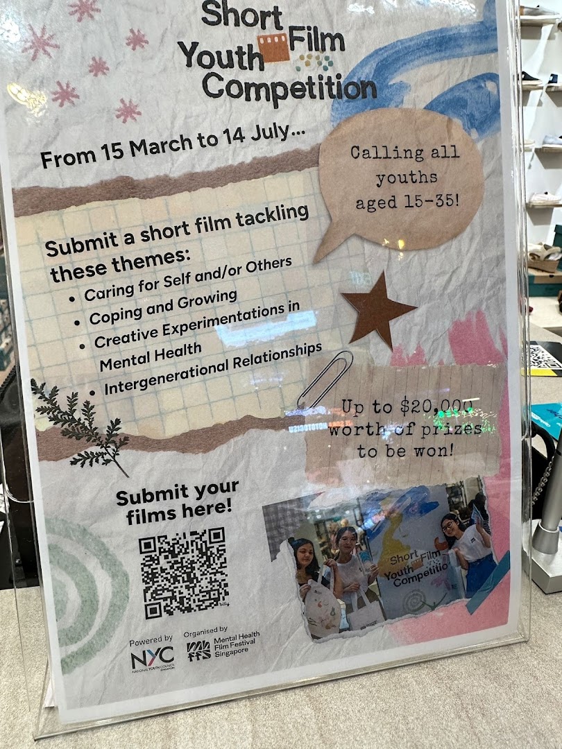 A poster promoting a 'Short Youth Film Competition' with submission details and themes.