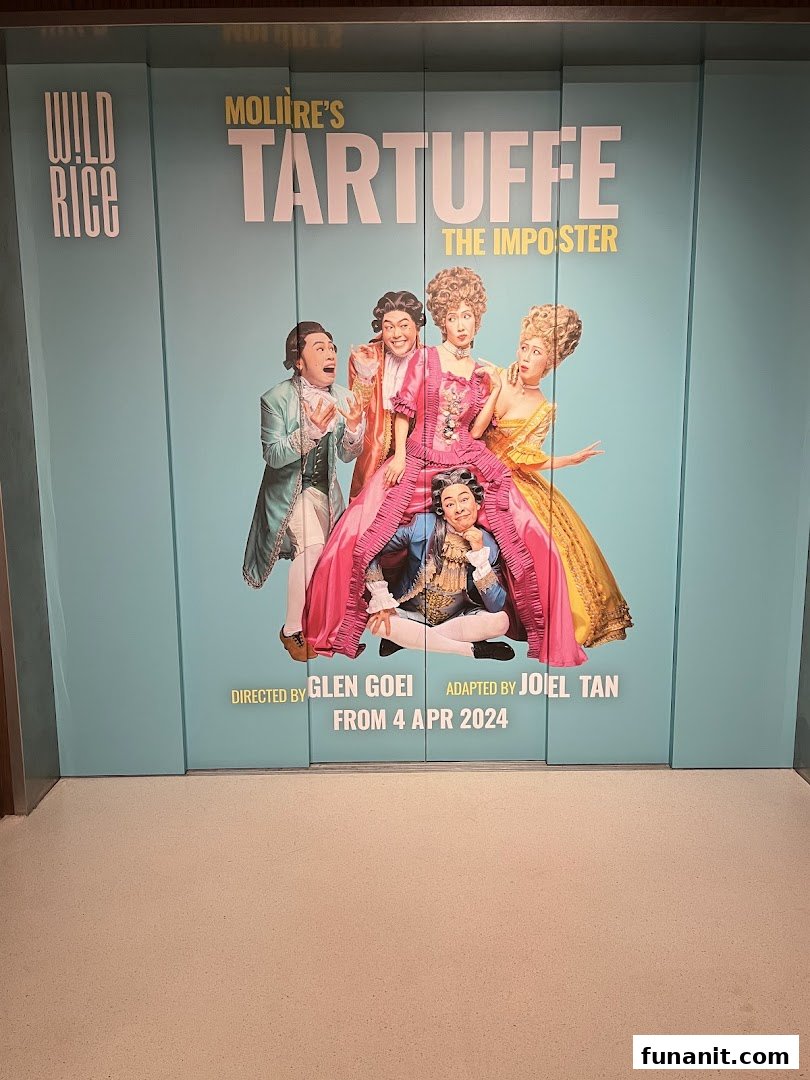 A large promotional poster for Wild Rice's production of Molière's Tartuffe: The Imposter.
